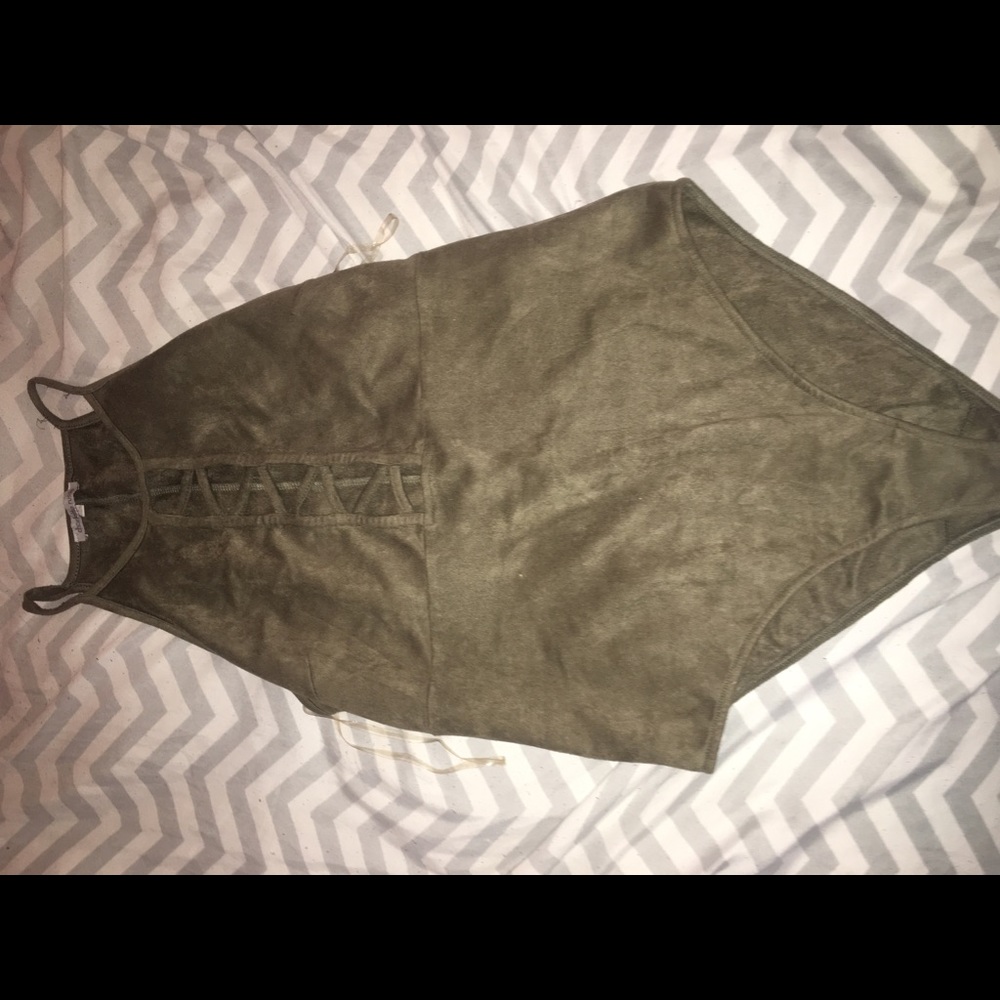 Charlotte Russe olive green body suit